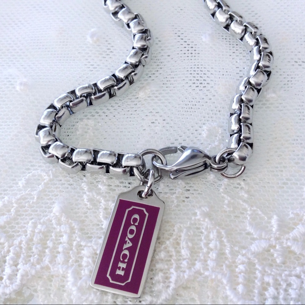 Coach Plum Large Hangtag Charm Bracelet